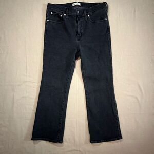Madewell Cali Demi-Boot Jeans in Bayland Wash Black Women's Size 23 (Runs Large)